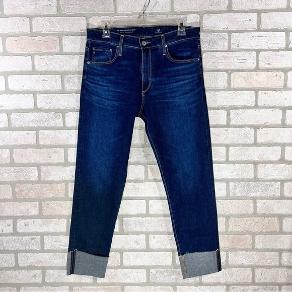 Ag The High Rise Stevie Cuff Slim Straight Jeans Size 31 - Picture 4 of 12